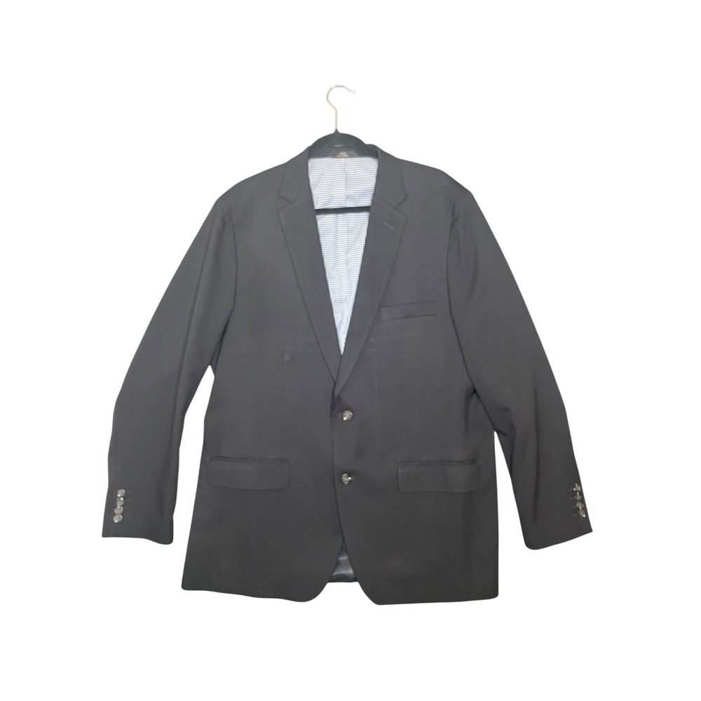 Haggar Men's 44L‎ In Motion The Blazer Tailored Fit Suit Jacket Navy Sport Coat